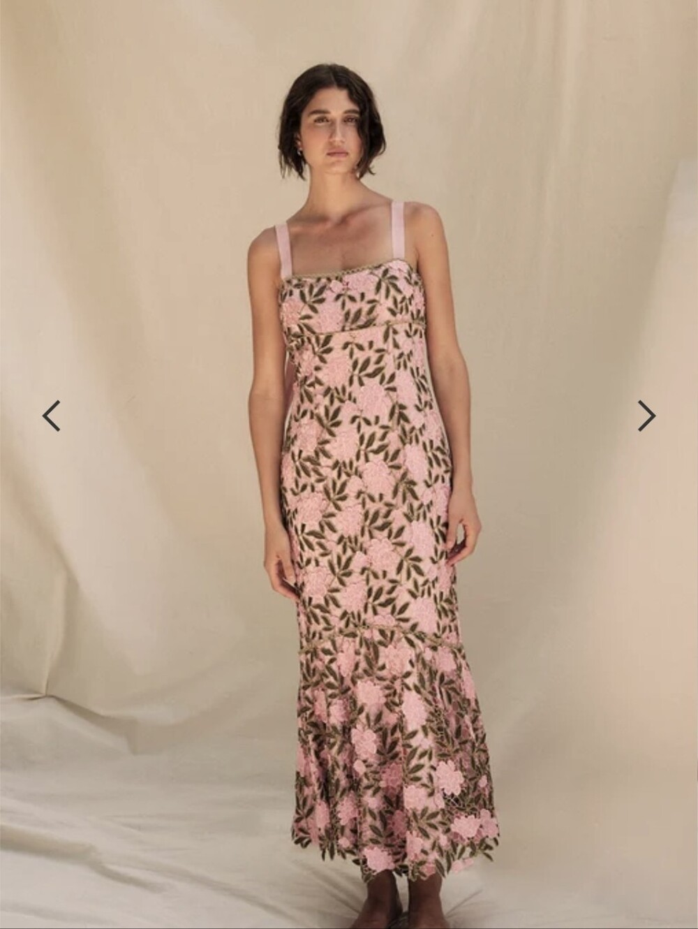 SAYLOR Pink Floral Crochet Lace Bow Sabina Maxi Dress | Large Petite (LP)